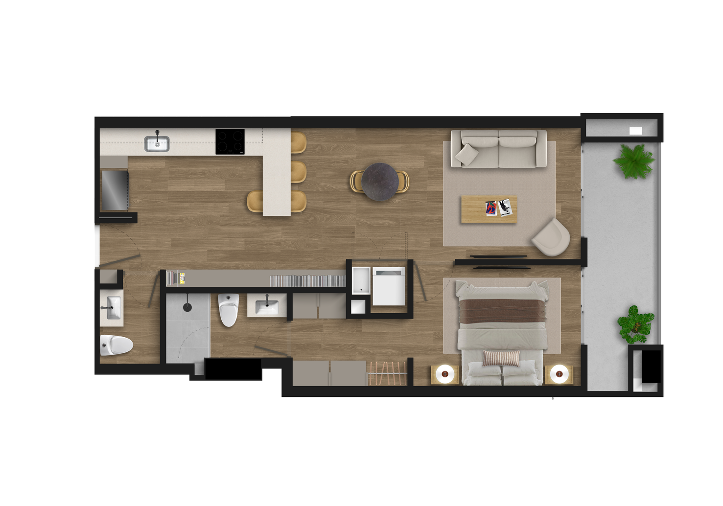 LiveSpace+ Calle 94 - 1 Habitación / 2 Baños
